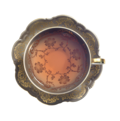Taza de té vista desde arriba